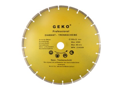 Diamantový kotouč 350x8x32 mm, segmentový, GEKO PROFI G00255