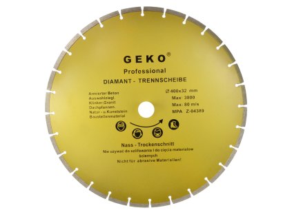 Diamantový kotouč 400x8x32mm segmentový GEKO PROFI G00256