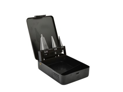 Sada stupňovitých vrtáků 3 ks 3-30 mm (kovová krabička) G38573
