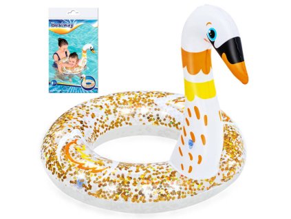 216346 bestway nafukovaci kruh labut s trpytkami 61 cm