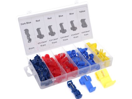 Spojovací svorky rychlospojky automobilové elektrické, sada 65 kusů, 0,5 - 6,0 mm