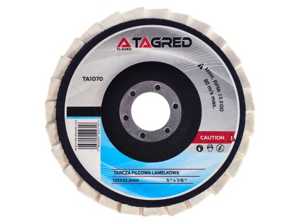 Plstěný kotouč na leštění kovu, vějířový, lamelový 125x22.2 mm