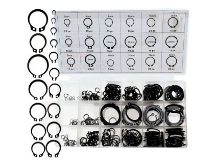 Vnější pojistné kroužky SEGER, sada SEGER E-CLIP 300 ks