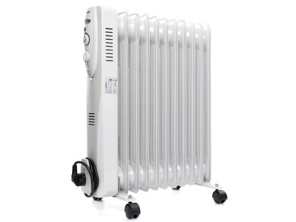 Olejový elektrický radiátor 11-žeber, výkon 2500W, bílý