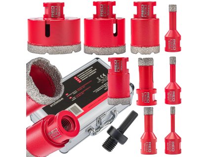 Sada 9 vykružováků 6-68 mm diamantová vykružovačka adaptér HEX M14 RTZOD0046