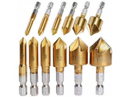 Sada kuželových záhlubníků a fréz – 6 ks1