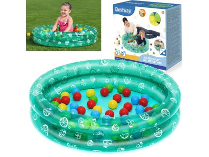 pol pl Basenik zielony z kulkami 91cm x 20cm Bestway 50 kulek 51141 22049 3
