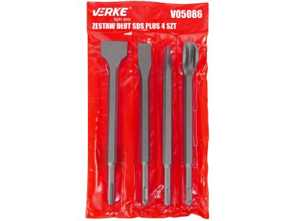 Sada dlát SDS Plus 4 ks VERKE Light Duty V05086