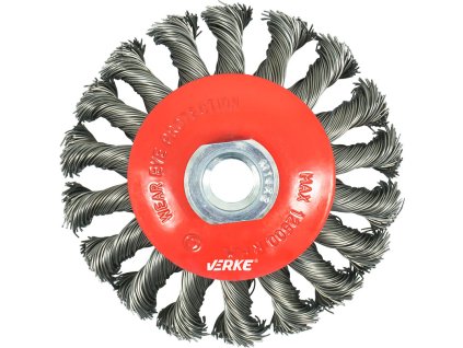 Kartáč drátěný kotoučový M14 splétaný 100 mm VERKE V05257