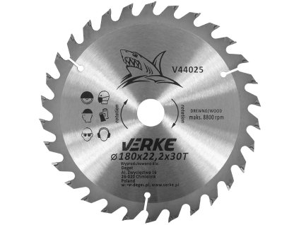 Pilový kotouč widia 180mm*22,2mm*30T VERKE V44025