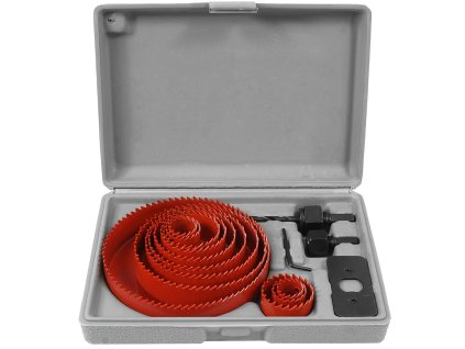 Sada děrovkových pil do dřeva 19-127 mm 12+4 ks VERKE V05500