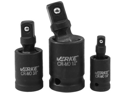 Kloubové hlavice úderové kulové 1/4", 3/8", 1/2" VERKE V39444