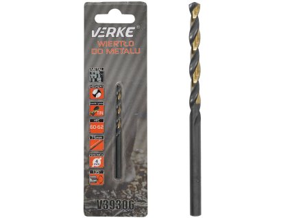 Vrták do kovu HSS s titanovým povlakem 4 mm VERKE V39306