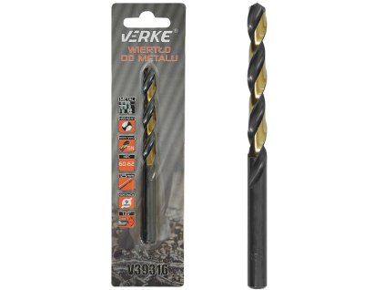 Vrták do kovu HSS s titanovým povlakem 9 mm VERKE V39316