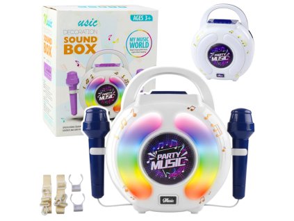 pol pl Zestaw Karaoke Dwa Mikrofony Glosnik Bluetooth MP3 Nagrywanie LED 24539 1