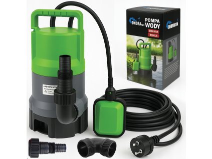 POMPA ZATAPIALNA DO WODY CZYSTEJ BRUDNEJ DESZCZOWKI z PLYWAKIEM 2000W mocna