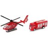 Sada hasičský vrtulník a hasičské auto2