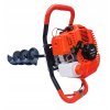 Benzinový zemní vrták 5,2 kW Ø 15 cm prodloužení 60 cmor a vertikutátor 3v1 6,5 HP Koš 40 l Kovová konstrukce04