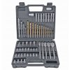 Sada vrtáků a bitů Lopatkové vrtáky a bity pro dřevo a kov v kufru 57 dílů08