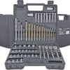Sada vrtáků a bitů - Lopatkové vrtáky a bity pro dřevo a kov v kufru 57 dílů