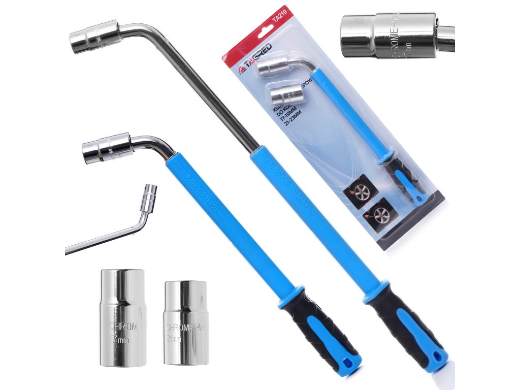 TAGRED Teleskopski ključ za kotače 17-19/21-23 mm tip L, 2 adaptera, gumena ručka