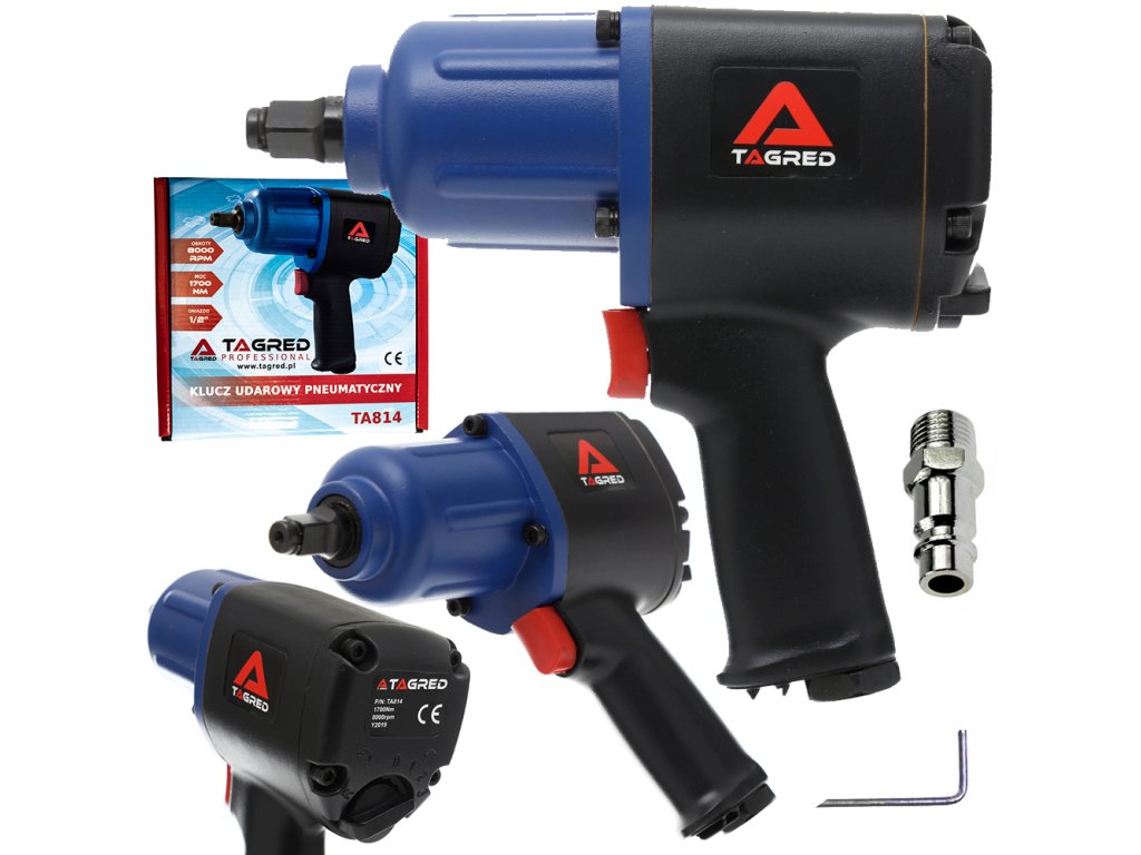 Pneumatski udarni odvijač TAGRED TA814 1700 Nm 1/2", jak.