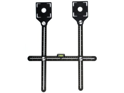 Šablona, mjerač, uzorak označivača rupa na ravnim površinama, pločama, oblaganju + vodna vaga