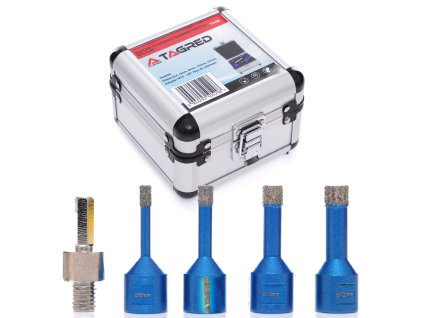 220673 otvorove pily diamantove korunky pro keramiku kamen gres obklady 6 8 10 12 mm m14 kufrik adapter 5 ks