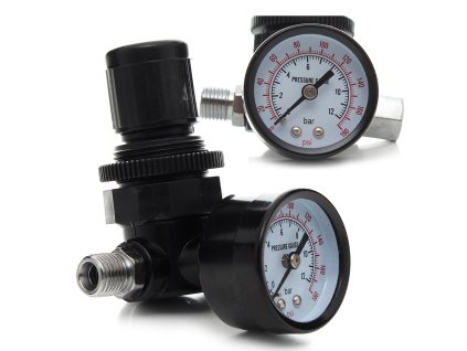 221039 regulator tlaku pro strikaci pistoli s pripojkou 1 4 a manometrem