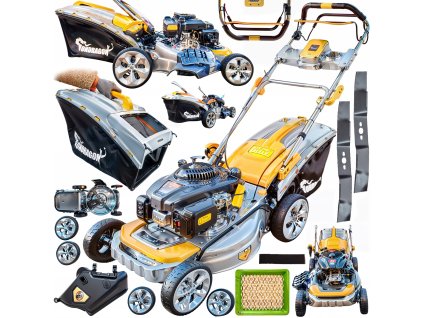 Benzínová zahradní sekačka s pohonem, mulčováním a bočním výhozem – 51 cm, 9 HP01