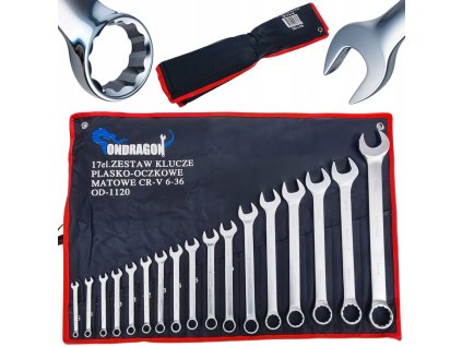 Sada plochých a očkových klíčů 17 ks 6–36 mm1