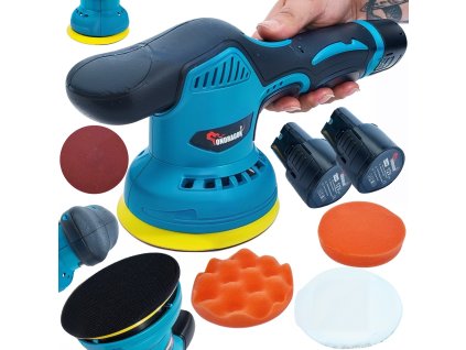 Aku leštička 12V, 2× baterie 2Ah, 8 rychlostí, průměr 125–150 mm1