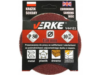 Brusni disk 150 mm P80, 10 ks VERKE V44183