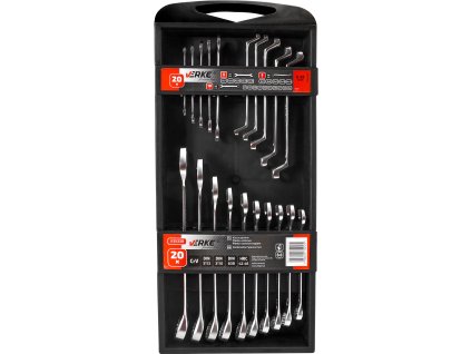 Set ključeva ravnih, viljuškastih i zakrivljenih 20 kom 6-32mm VERKE PREMIUM V35338