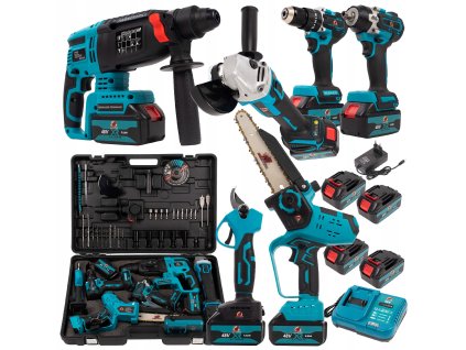 ZESTAW NARZEDZI AKU 48V 6w1 MLOT KLUCZ SZLIFIERKA WKRETARKA PILA SEKATOR