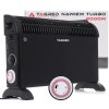 Električni konvektor s termostatom, TURBO ventilator, tajmer, snaga 2000W, crni