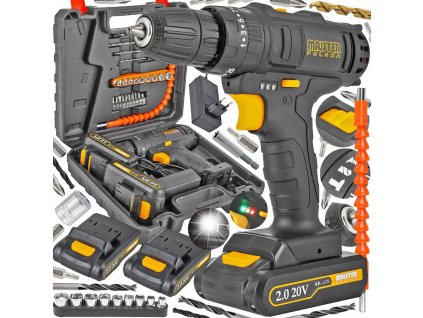 87790 vrtaci a sroubovaci aku vrtacka 20v li ion s 2 bateriemi a priklepem