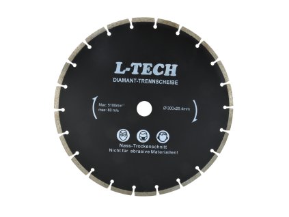 195824 diamantovy kotouc 300x8x25 4mm segment l tech cerny g00227
