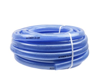 207284 technicka hadice 25x4mm zesilena pruhledna modra 1m 25m g73711
