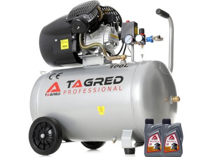 219140 olejovy kompresor tagred 3500w 100l 230v 2 valce separator oleje