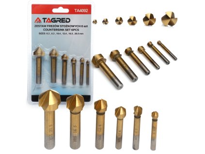 220634 frezovaci vrtaky kuzelove zahlubniky sada 6 ks