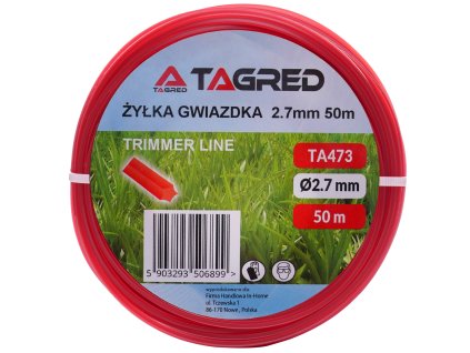 221084 rezna struna do benzinoveho krovinorezu vyzinace hvezdicka 2 7mm x 50m