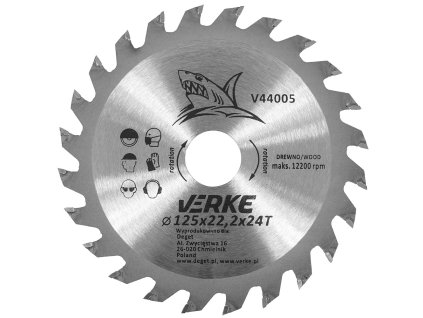 233016 karbova kotouc 125 mm x 22 2 mm x 24t verke v44005