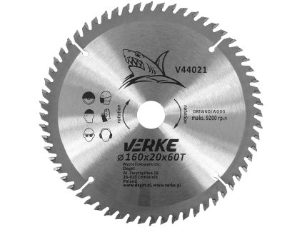 233034 pilovy kotouc vidiovy 160mm 20mm 60t verke v44021