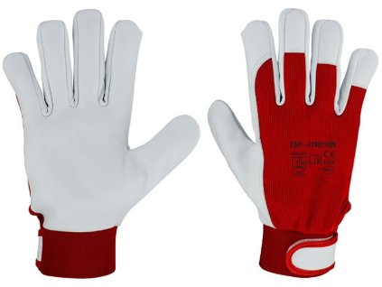 234267 monterske rukavice kozi kuze bilo cervene vel 9 enr 019011rw v50109