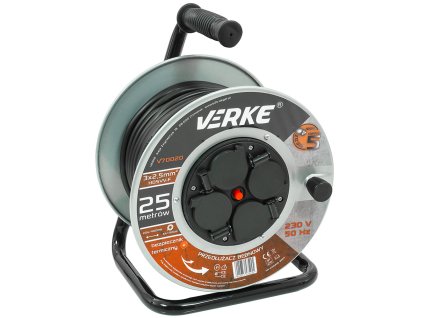 234414 prodluzovaci kabel 3x2 5 mm 25 m na ocelovem bubnu s hermetickymi zasuvkami verke v70020
