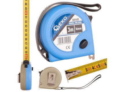 Ruletă 3m x 16mm x 0,115mm GEKO G01403, colorată