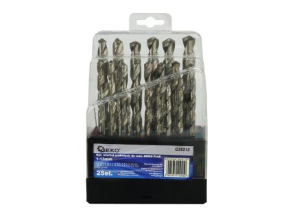 Set de burghie metal argintii GEKO 1-13mm, 25 buc G38215
