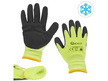 207740 zimni zateplene pracovni rukavice fluorescencni vel 10 g75002