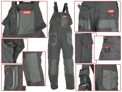 Pantaloni de lucru cu pieptar TVARDY mărimea LD(54) T01023-LD